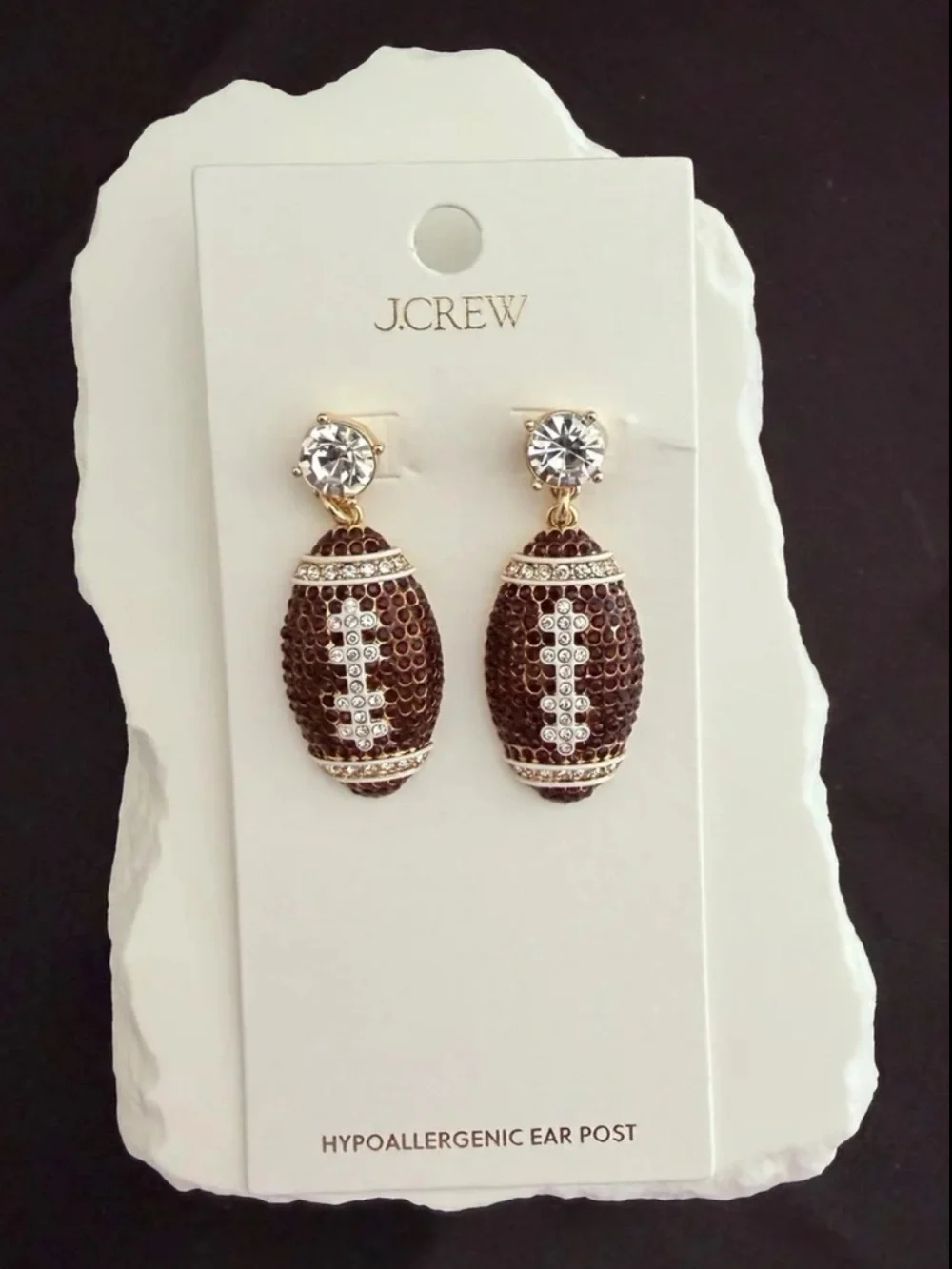 J. Crew Factory Football Pave Statement Earrings